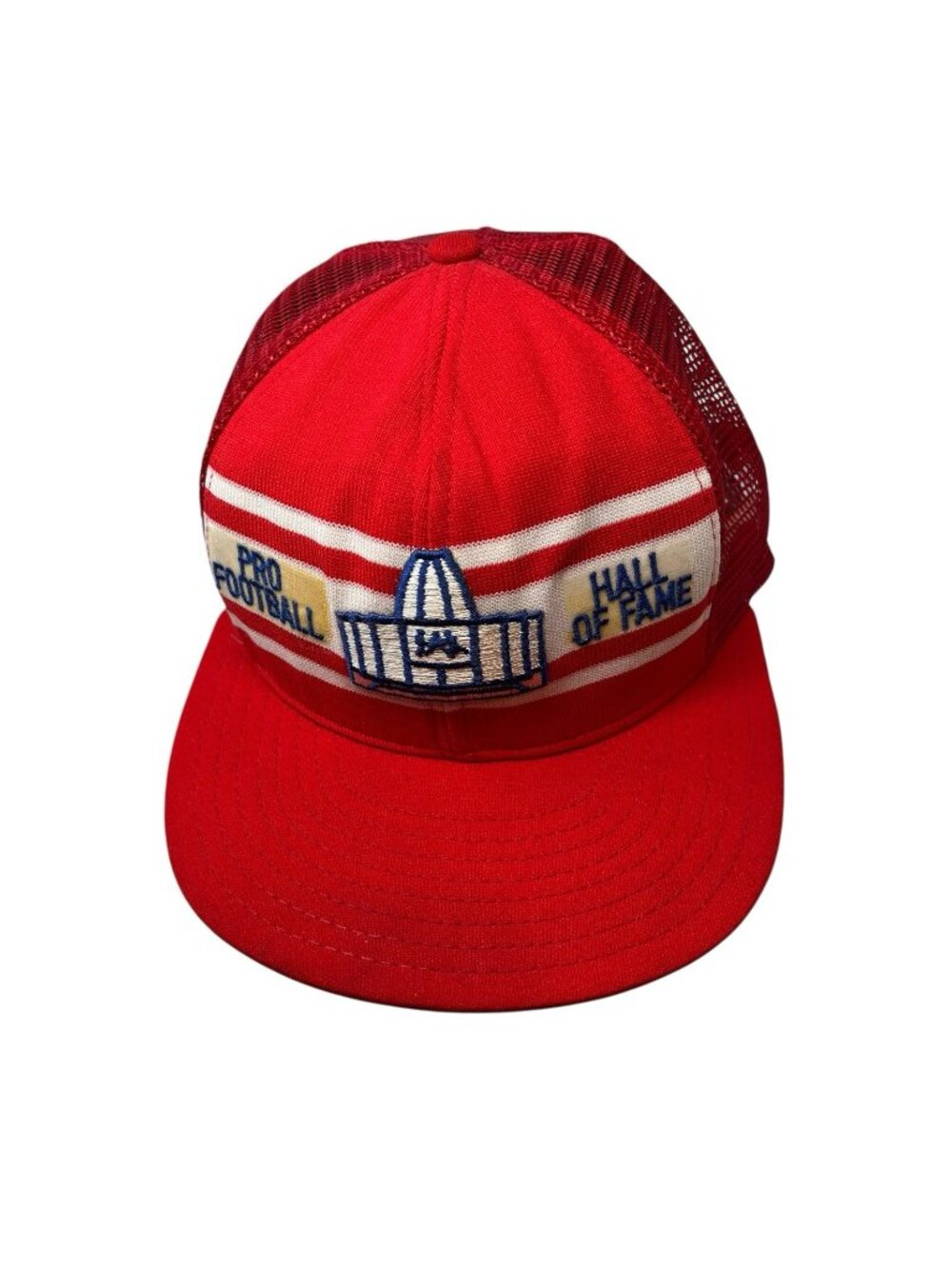 Vintage Pro Football Hall of Fame Trucker Hat AJD Superstripe Snapback NFL Red